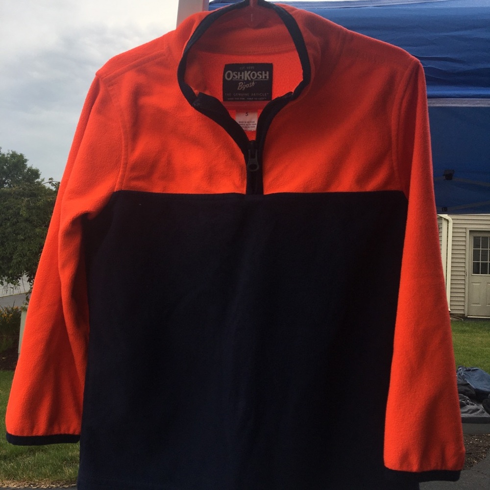 Boys orange/blue half zip pullover